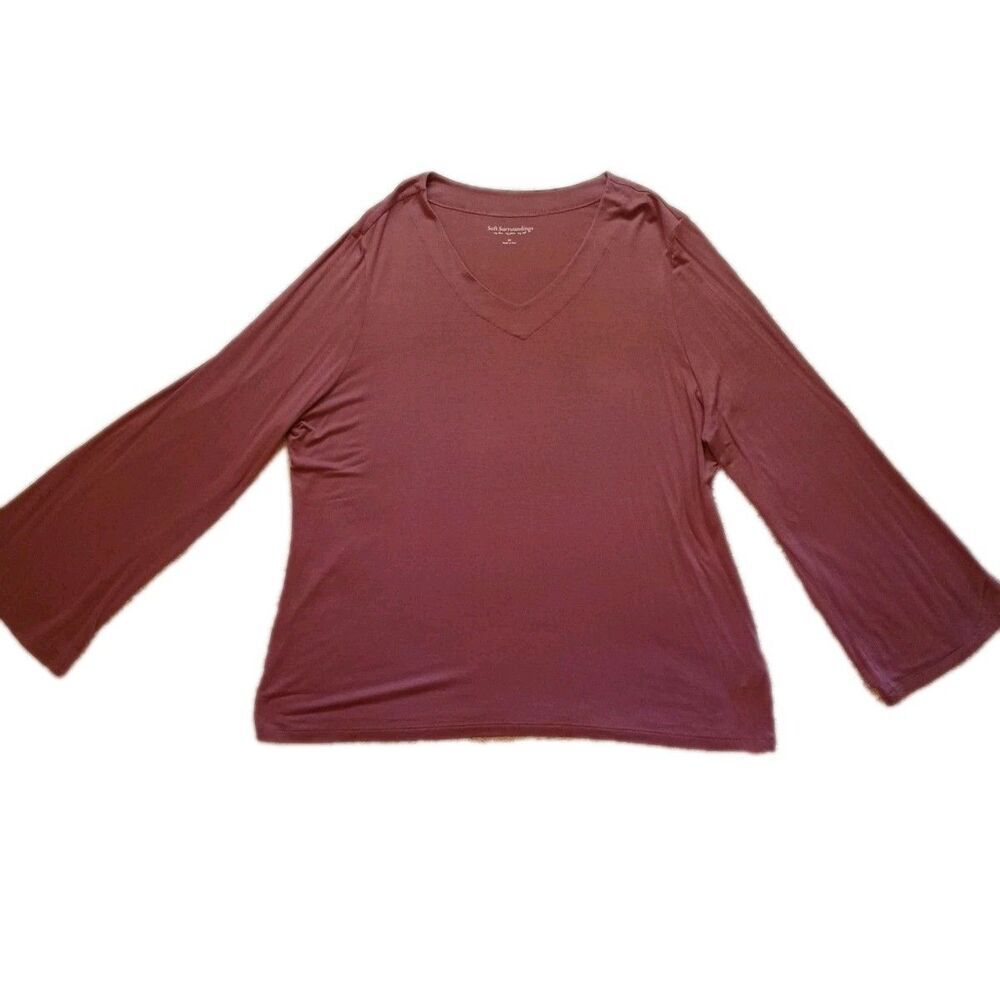 Soft Surroundings long sleeve tunic scoop neck Size: 2X Mauve